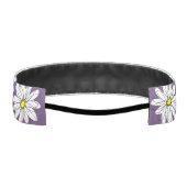 紫と黄のお洒落デイジーカスタム文字 アスレチックヘッドバンド (裏面)