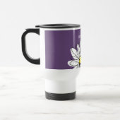 紫と黄のお洒落デイジーカスタム文字 トラベルマグ (左)