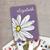 紫と黄のお洒落デイジーカスタム文字 トランプ
