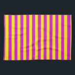 紫と黄のストライプデザイン キッチンタオル<br><div class="desc">紫色と黄色の水平ストライプラインをシームレスに繰り返しパターンデザイン背景プリント</div>