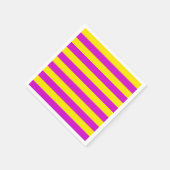 紫と黄のストライプデザイン スタンダードカクテルナプキン (角)