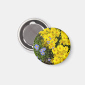 紫と黄のデイジー磁石 マグネット (正面/裏面)