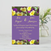 紫と黄のパナジーの写真(縁ど写真) 招待状 (スタンド正面)