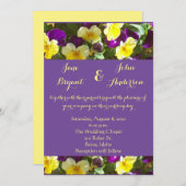 紫と黄のパナジーの写真(縁ど写真) 招待状 (正面/裏面)