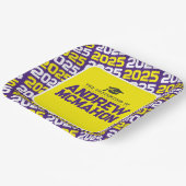 紫と黄のパーソナライズされた卒業 ペーパープレート (傾斜あり)