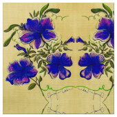 紫と黄のフローラ ファブリック (クローズアップ)