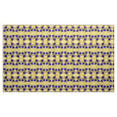 紫と黄のフローラ ファブリック (ヤード)