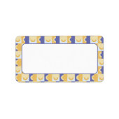 紫と黄の住所 シールの円 ラベル (正面)