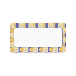 紫と黄の住所 シールの円 ラベル