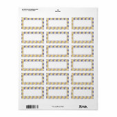 紫と黄の住所 シールの円 ラベル (フルシート)