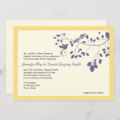 紫と黄の結婚式は愛鳥を招く 招待状 (正面/裏面)