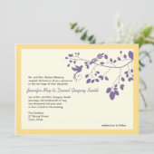 紫と黄の結婚式は愛鳥を招く 招待状 (スタンド正面)