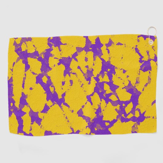 紫と黄の絞り染め ゴルフタオル (横)