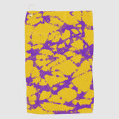 紫と黄の絞り染め ゴルフタオル (正面)