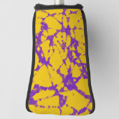 紫と黄の絞り染め ゴルフヘッドカバー (回転90)