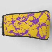 紫と黄の絞り染め ゴルフヘッドカバー (正面)