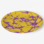 紫と黄の絞り染め ペーパープレート (アングル)