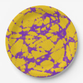 紫と黄の絞り染め ペーパープレート (正面)