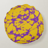 紫と黄の絞り染め ラウンドクッション (裏面)