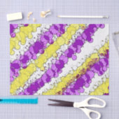 紫と黄の（ばちゃばちゃ）跳ねる 動揺して 薄葉紙 (クラフト)