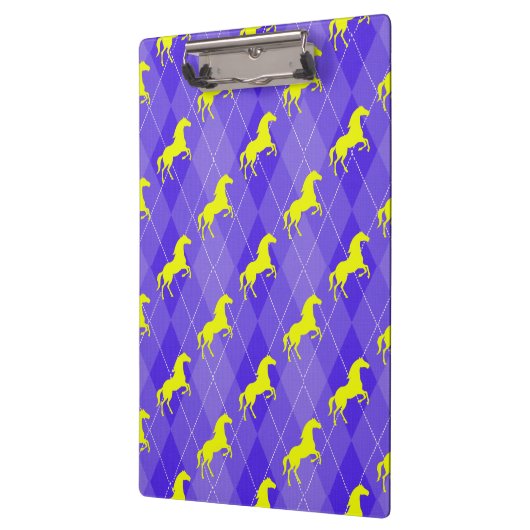 紫と黄アーガイル、馬、馬乗 クリップボード (左)