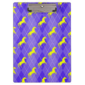 紫と黄アーガイル、馬、馬乗 クリップボード (正面)