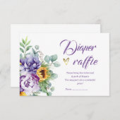 紫と黄色のおむつラッフル 招待状 (正面/裏面)