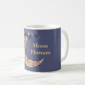 紫と黄色のお月様と花 コーヒーマグカップ (正面右)