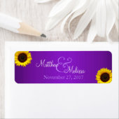 紫と黄色のひまわりスタンプ ラベル (インサイチュ)