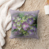 紫と黄色のアジサイ-枕 クッション (ブランケット)