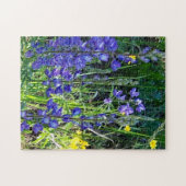 紫と黄色のアルパインの花 ジグソーパズル (横)