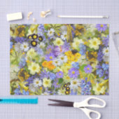 紫と黄色のカントリーガーデンの花 薄葉紙 (クラフト)