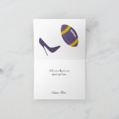 紫と黄色のサッカーフォト ウェディング感謝カード サンキューカード (内部)