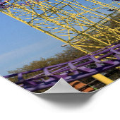 紫と黄色のジェットコースタートラック ポスター (角)