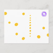 紫と黄色のストライプテンプレート&ドット ポストカード (裏面)