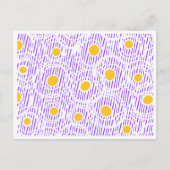 紫と黄色のストライプテンプレート&ドット ポストカード (正面)