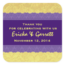 紫と黄色のダマスクありがとう結婚R322