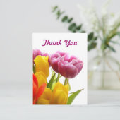 紫と黄色のチューリップありがとうはがき ポストカード (スタンド正面)