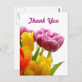 紫と黄色のチューリップありがとうはがき ポストカード (正面/裏面)