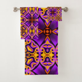紫と黄色のバスタオルセット バスタオルセット