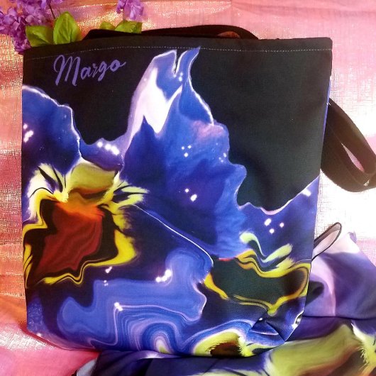 紫と黄色のパッショントートバッグ トートバッグ