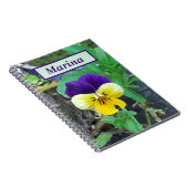 紫と黄色のパンジーのスパイラルノートブック ノートブック (右側)