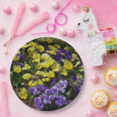 紫と黄色のパンジーの丘の斜面 ペーパープレート (パーティー)