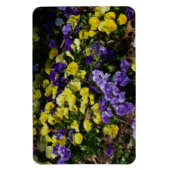 紫と黄色のパンジーの丘の斜面 マグネット (縦)