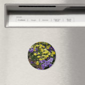 紫と黄色のパンジーの丘の斜面 マグネット (インサイチュ (食洗機))