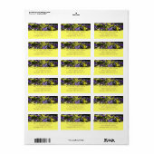 紫と黄色のパンジーの丘の斜面 ラベル (フルシート)