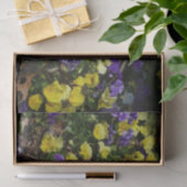 紫と黄色のパンジーの丘の斜面 薄葉紙 (ギフト)