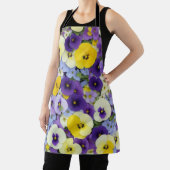 紫と黄色のパンジーの花 エプロン (インサイチュ)