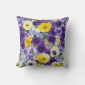 紫と黄色のパンジーの花 クッション (正面)