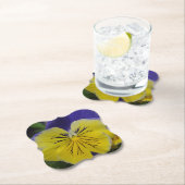 紫と黄色のパンジーの花 ペーパーコースター (インサイチュ)